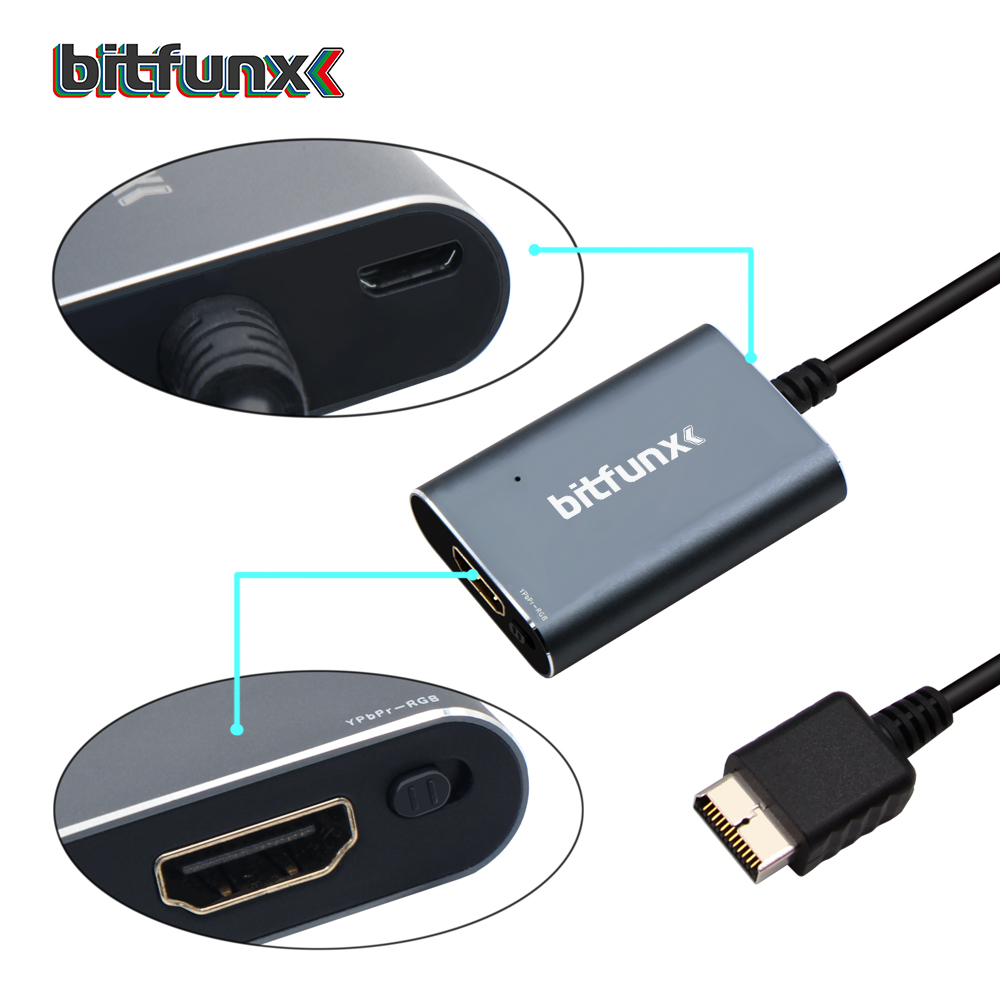 Bitfunx HDMI Adapter Lead for Sony PS2 Including RGB/Component